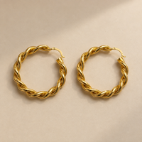 Classic Twist Gold Hoop Earrings