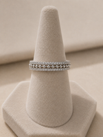 Silver Beaded Sparkle Band Ring