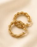 Twisted Gold Hoop Earrings