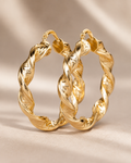 Twisted Gold Hoop Earrings