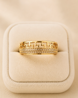 Gold Geometric Sparkle Band Ring